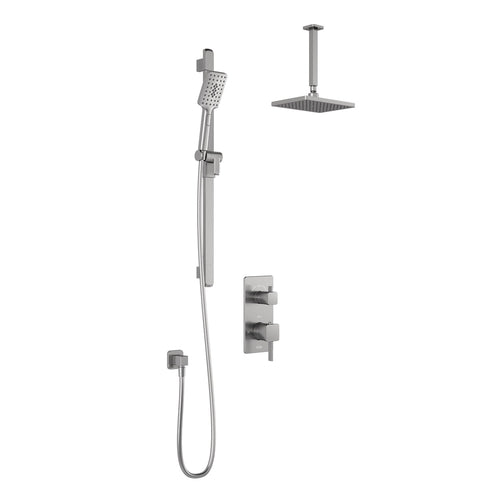 Kalia SquareOne™ TD2 (Valve Not Included) : AQUATONIK™ T/P with Diverter Shower System with Vertical Ceiling Arm