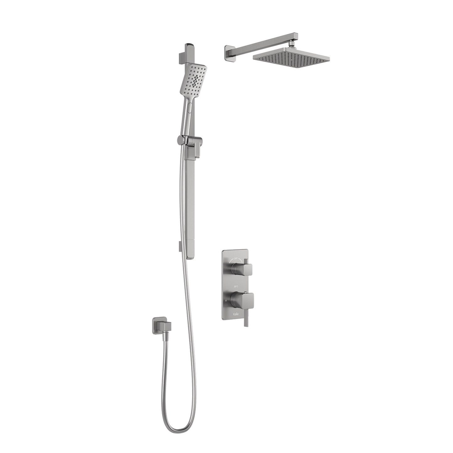 Kalia SquareOne™ TD2 : AQUATONIK™ T/P with Diverter Shower System with Wallarm