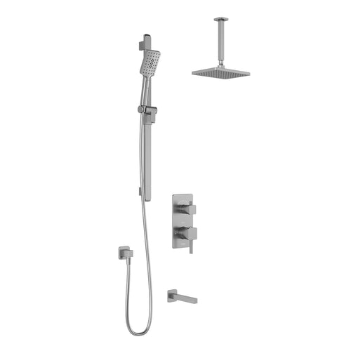 SquareOne™ TD3 : AQUATONIK™ T/P with Diverter Shower System with Vertical Ceiling Arm