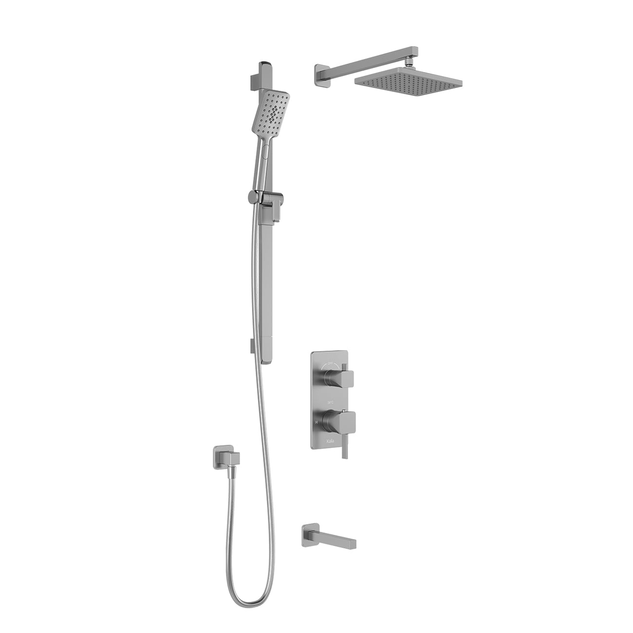 SquareOne™ TD3 (Valve Not Included) : AQUATONIK™ T/P with Diverter Shower System with Wallarm