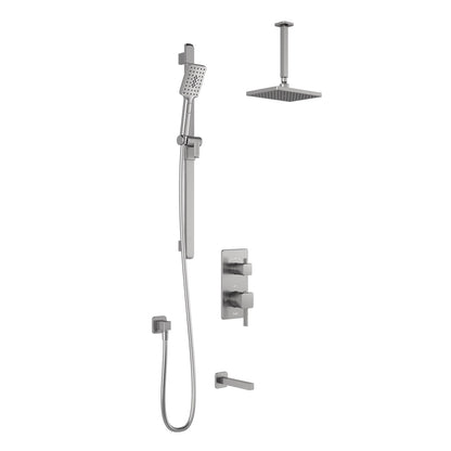 Kalia SquareOne™ TD3 : AQUATONIK™ T/P with Diverter Shower System with Vertical Ceiling Arm