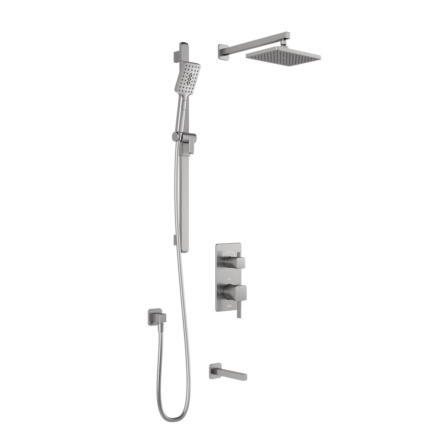 Kalia SquareOne™ TD3 (Valve Not Included) : AQUATONIK™ T/P with Diverter Shower System with Wallarm