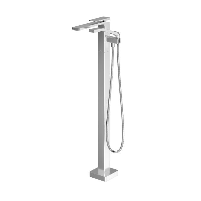 Kalia KAREO Floormount tub filler with handshower - Cartridge included with brut