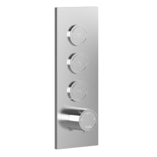 Kalia  3-Way AQUATONIK™ Type T/P 1/2'' Push-Button Valve with Square Decorative Trim