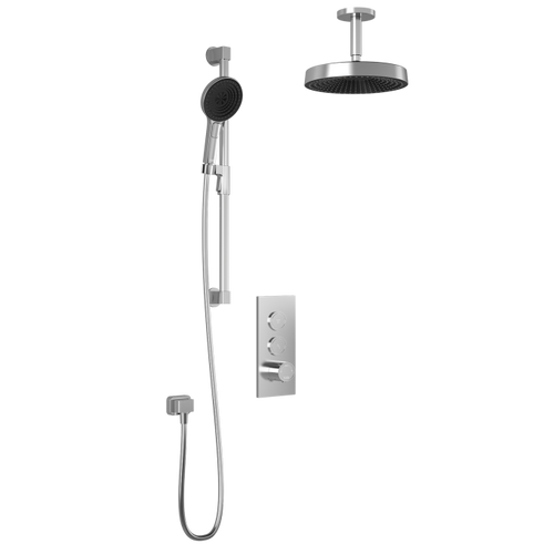 Kalia Premia - TB2 Shower system with push-buttons valve - Ceiling arm