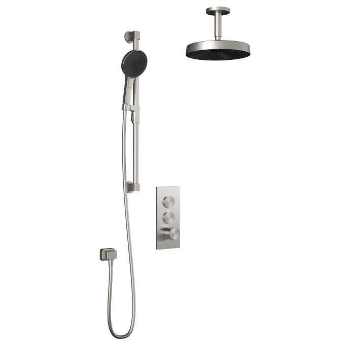 Kalia Premia - TB2 Shower system with push-buttons valve - Wall arm
