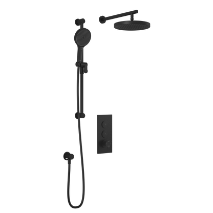 Kalia Plus - RoundOne TB2 Shower system with push-buttons valve - Wall arm