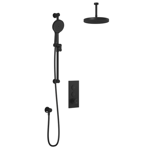 Kalia Plus - RoundOne TB2 Shower system with push-buttons valve - Vertical arm-