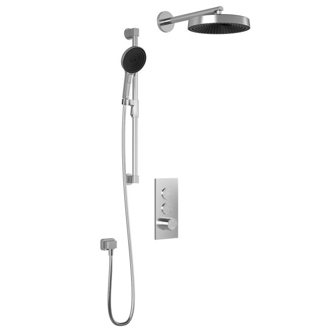 Kalia Premia - TB2 Shower system with push-buttons (without valve) - Wall arm