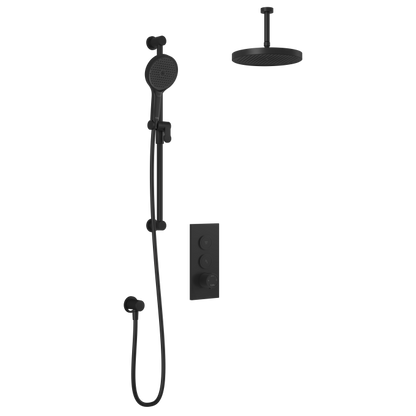 Kalia Plus - RoundOne TB2 Shower system with push-buttons (without valve) - Vertical arm
