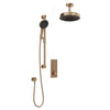 Kalia ELVA TB2 PREMIA (Valve Not Included) : AQUATONIK™ T/P Push-Button Shower System with Vertical Ceiling Arm Soft Bronze PVD