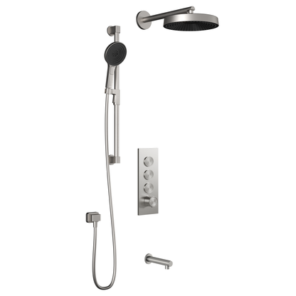 Kalia Premia - RoundOne TB3 Shower system with push-buttons (without valve) - Wall arm