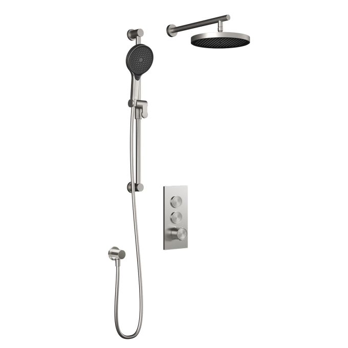 Kalia Plus - Moroka TB2 Shower system with push-buttons valve - Wall arm