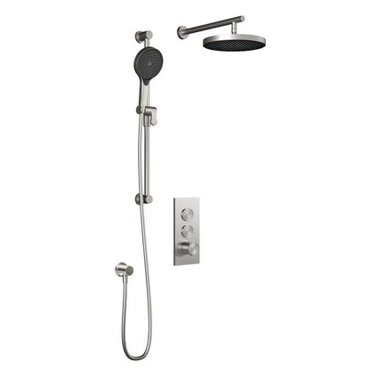 Kalia Plus - Moroka TB2 Shower system with push-buttons valve - Wall arm