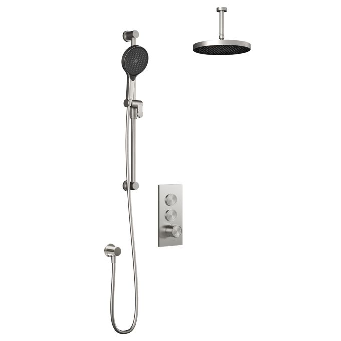 Kalia Plus - Moroka TB2 Shower system with push-buttons valve - Vertical arm