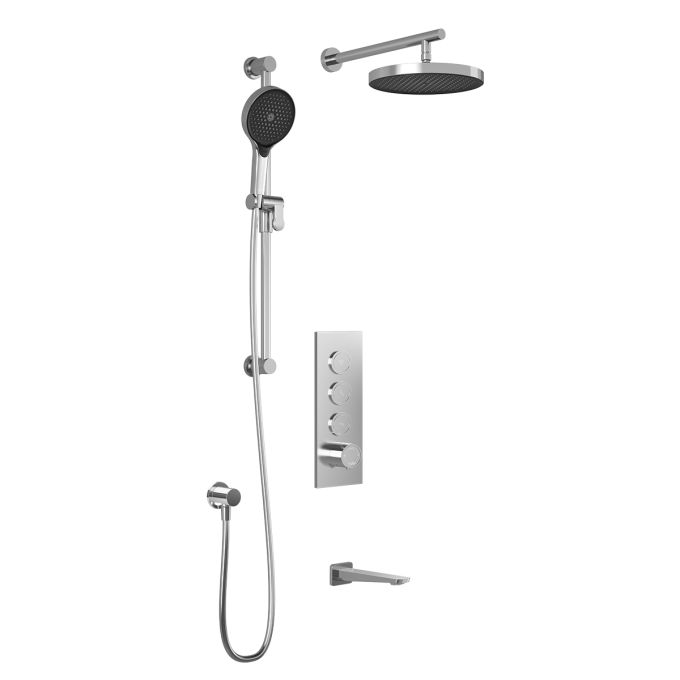 Kalia Plus - Moroka TB3 Shower system with push-buttons valve - Wall arm