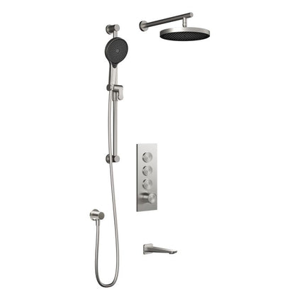 Kalia Plus - Moroka TB3 Shower system with push-buttons valve - Wall arm