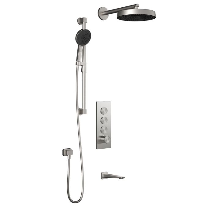 Kalia Premia - Moroka TB3 Shower system with push-buttons valve - Wall arm