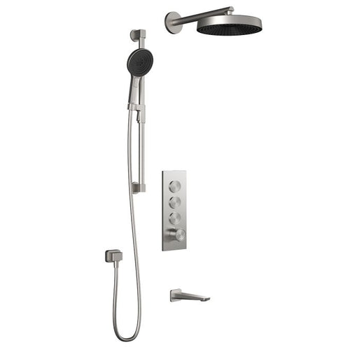 Kalia Premia - Moroka TB3 Shower system with push-buttons valve - Wall arm