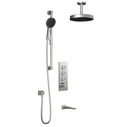 Kalia Premia - Moroka TB3 Shower system with push-buttons valve - Vertical arm