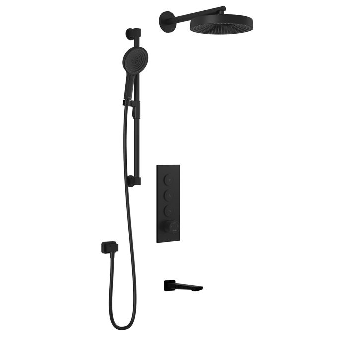 Kalia Premia - Moroka TB3 Shower system with push-buttons valve - Wall arm