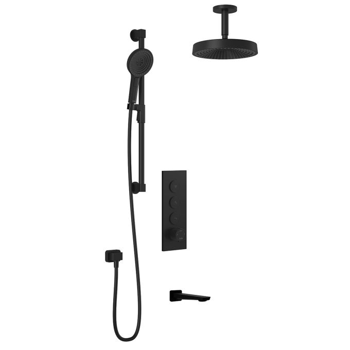 Kalia Premia - Moroka TB3 Shower system with push-buttons valve - Vertical arm