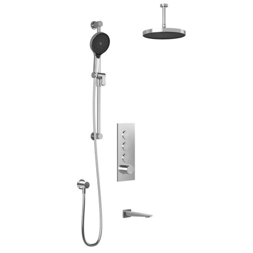 Kalia Plus - Moroka TB3 Shower system with push-buttons (without valve) - Vertical arm