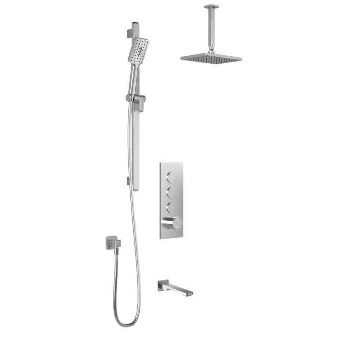 Kalia KAREO TB3 Shower systems with push-button valve - Vertical arm