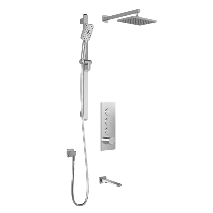 Kalia KAREO TB3 Shower system with push-button (without valve) - Wall arm