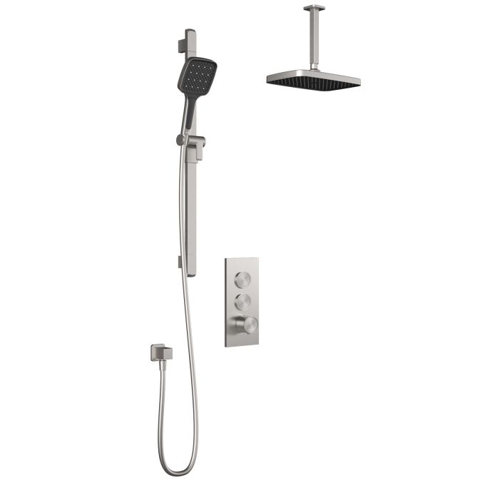 Kalia Plus - Kareo TB2 Shower system with push-buttons valve - Vertical arm