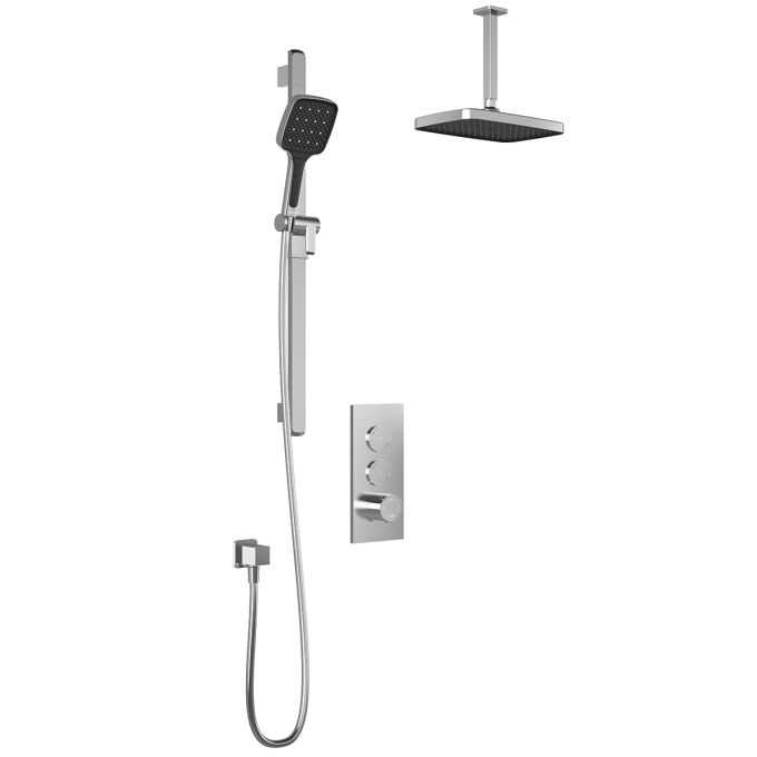 Kalia Plus - Kareo TB2 ShowPlus - Kareo TB2 Shower system with push-buttons (without valve) - Vertical arm