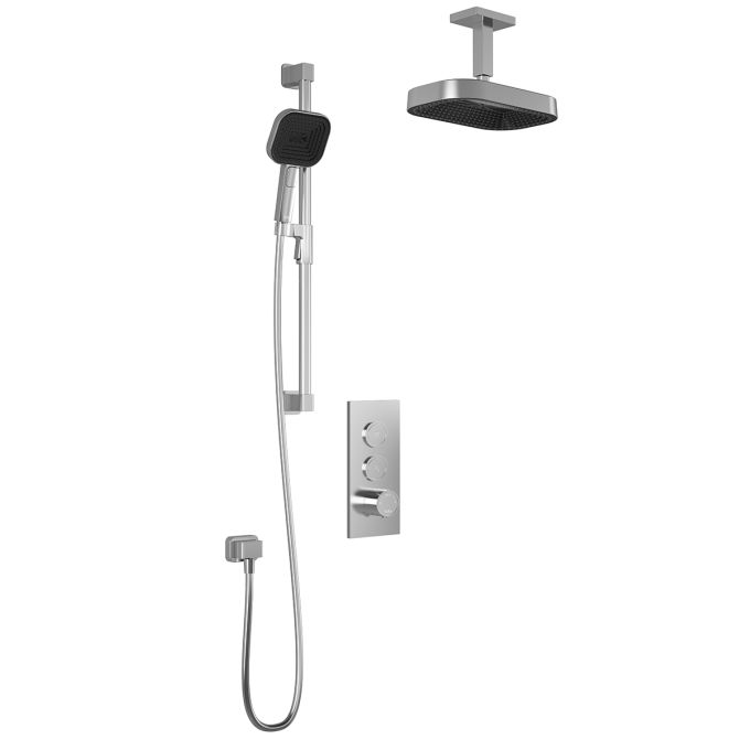Kalia Premia - Kareo TB2 Shower system with push-buttons (without valve) - Vertical arm