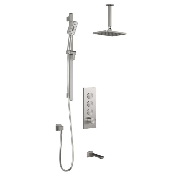 Kalia KAREO TB3 Shower systems with push-button valve - Vertical arm