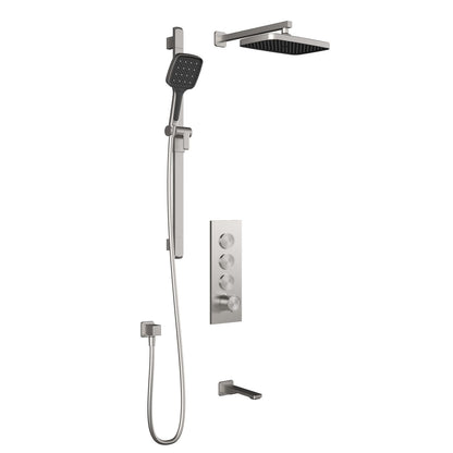 Kalia Plus - Kareo TB3 Shower system with push-buttons valve - Wall arm