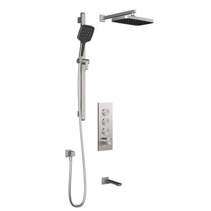 Kalia Plus - Kareo TB3 Shower system with push-buttons (without valve) - Wall arm