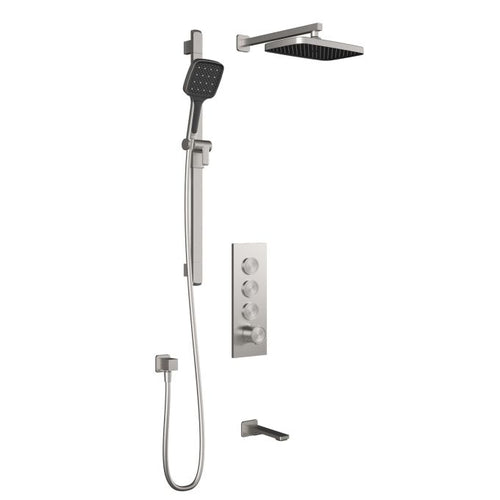 Kalia Plus - Kareo TB3 Shower system with push-buttons (without valve) - Wall arm