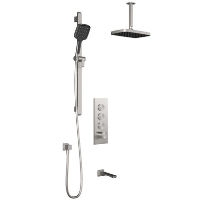 Kalia Plus - Kareo TB3 Shower system with push-buttons (without valve) - Vertical arm