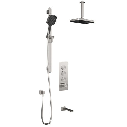 Kalia Plus - Kareo TB3 Shower system with push-buttons (without valve) - Vertical arm