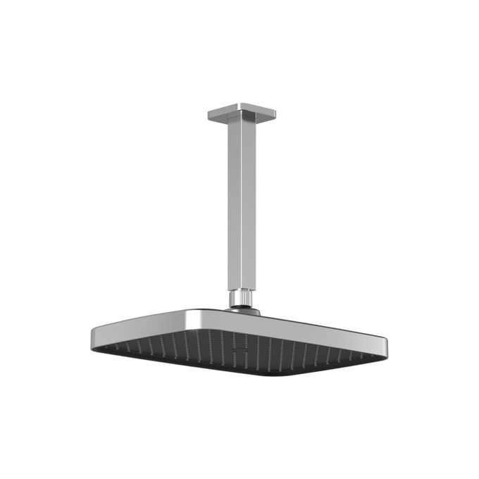 Kalia Kareo - Plus 325mm x 200mm (12 ¾'' x 7 ⅞'') square rainhead and vertical ceiling arm