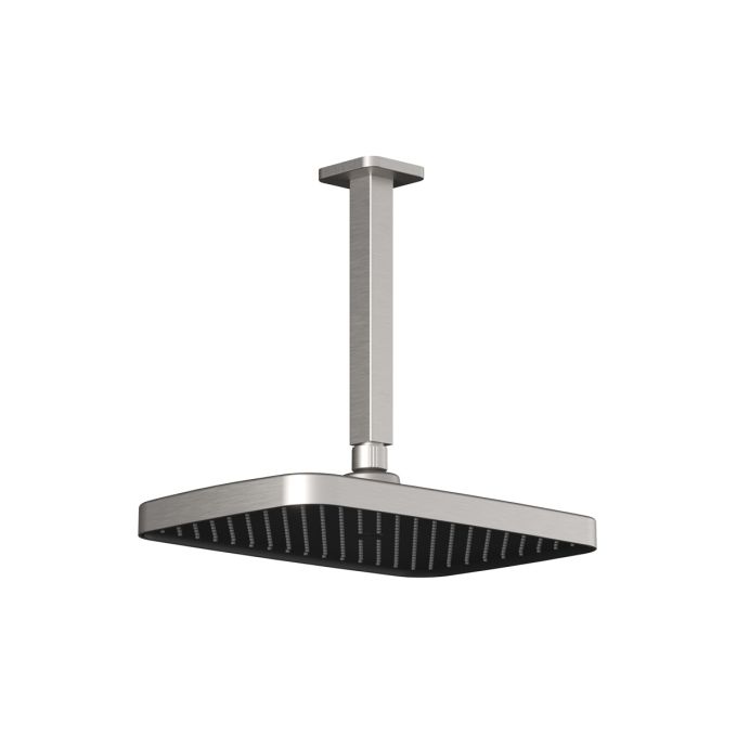 Kalia Kareo - Plus 325mm x 200mm (12 ¾'' x 7 ⅞'') square rainhead and vertical ceiling arm