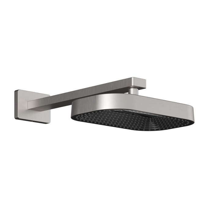 Kalia Kareo - Premia 325mm x 200mm (12 ¾'' x 7 ⅞'') square rainhead and 90° wall arm