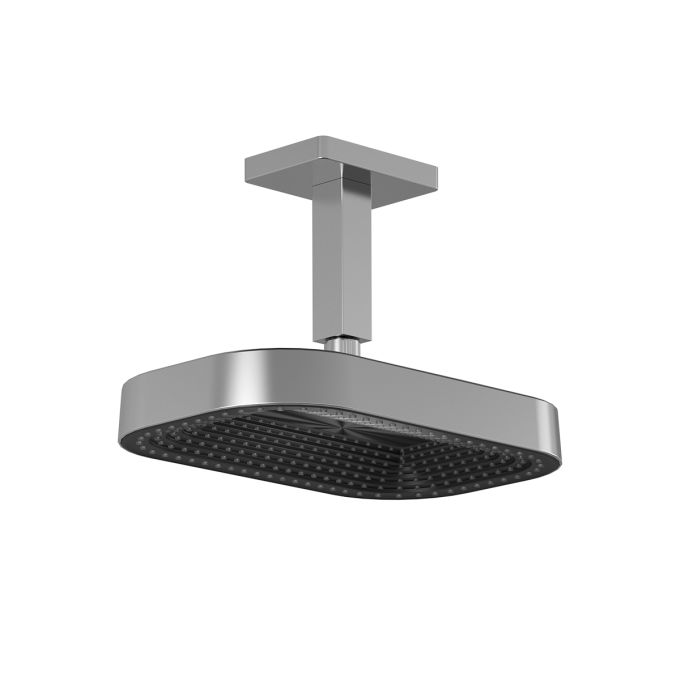 Kalia Kareo - Premia 325mm x 200mm (12 ¾'' x 7 ⅞'') square rainhead and vertical ceiling arm