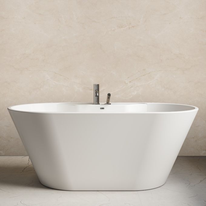 Kalia Kalma & Basico - Acrylic freestanding bathtub et Basico 2-piece deckmount tub filler