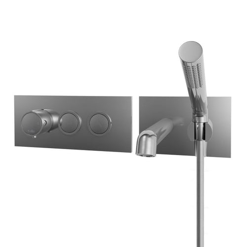 Kalia ELVA Thermostatic wallmount tub filler with 2-way AQUATONIK™ type T/P 1/2'' push-button valve