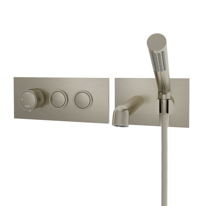 Kalia ELVA Thermostatic wallmount tub filler with 2-way AQUATONIK™ type T/P 1/2'' push-button valve