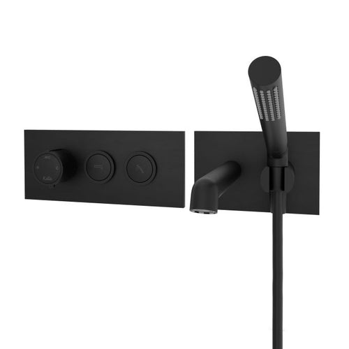 Kalia ELVA Thermostatic wallmount tub filler with 2-way AQUATONIK™ type T/P 1/2'' push-button valve