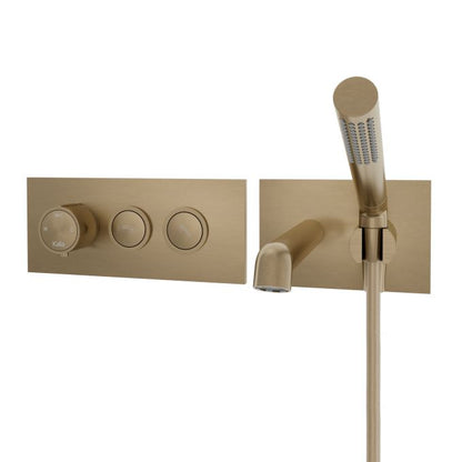 Kalia ELVA Thermostatic wallmount tub filler with 2-way AQUATONIK™ type T/P 1/2'' push-button valve