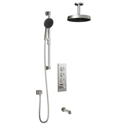 Kalia ELVA TB3 PREMIA : AQUATONIK™ T/P Push-Button Shower System with Vertical Ceiling Arm