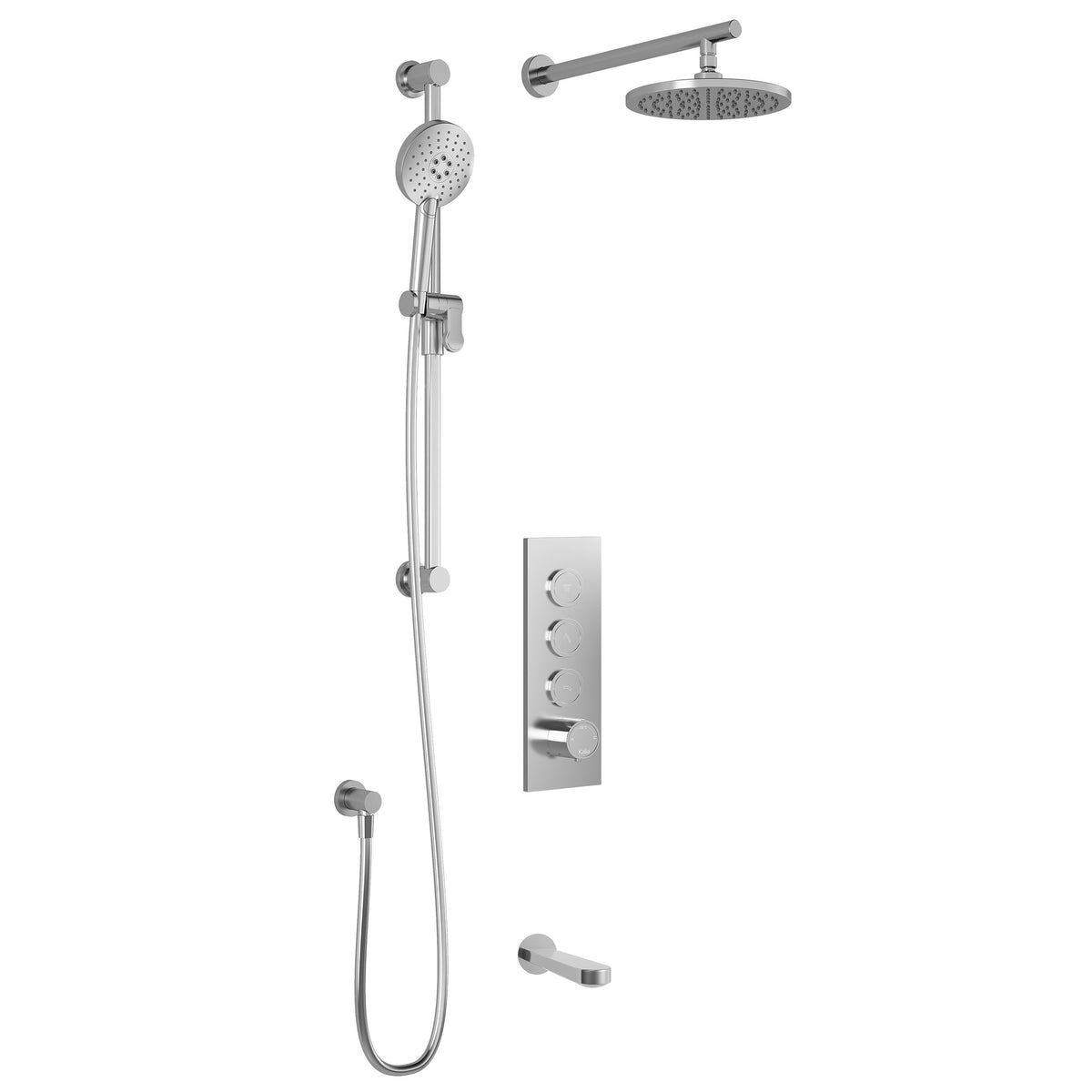 Kalia STEN TB3 (Valve Not Included) : AQUATONIK™ T/P Push-Button Shower System with Wallarm Chrome – BF2282-110