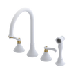 Rubinet Widespread Kitchen Set with Hand Spray Matt White
